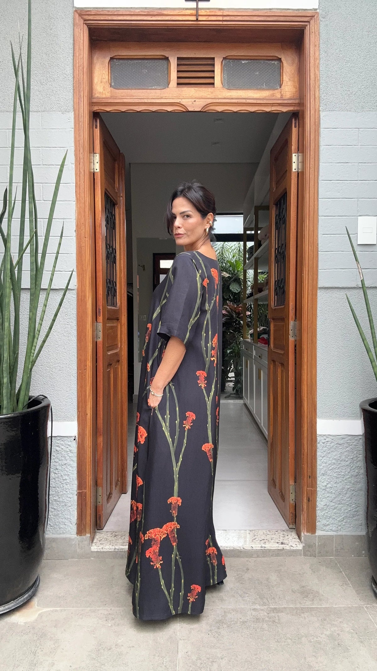 Vestido T-Shirt Maxi Flor Carmelia