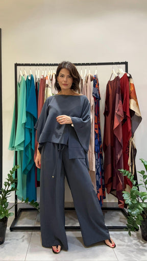 Conjunto Kimono Seda Pura Carmelia