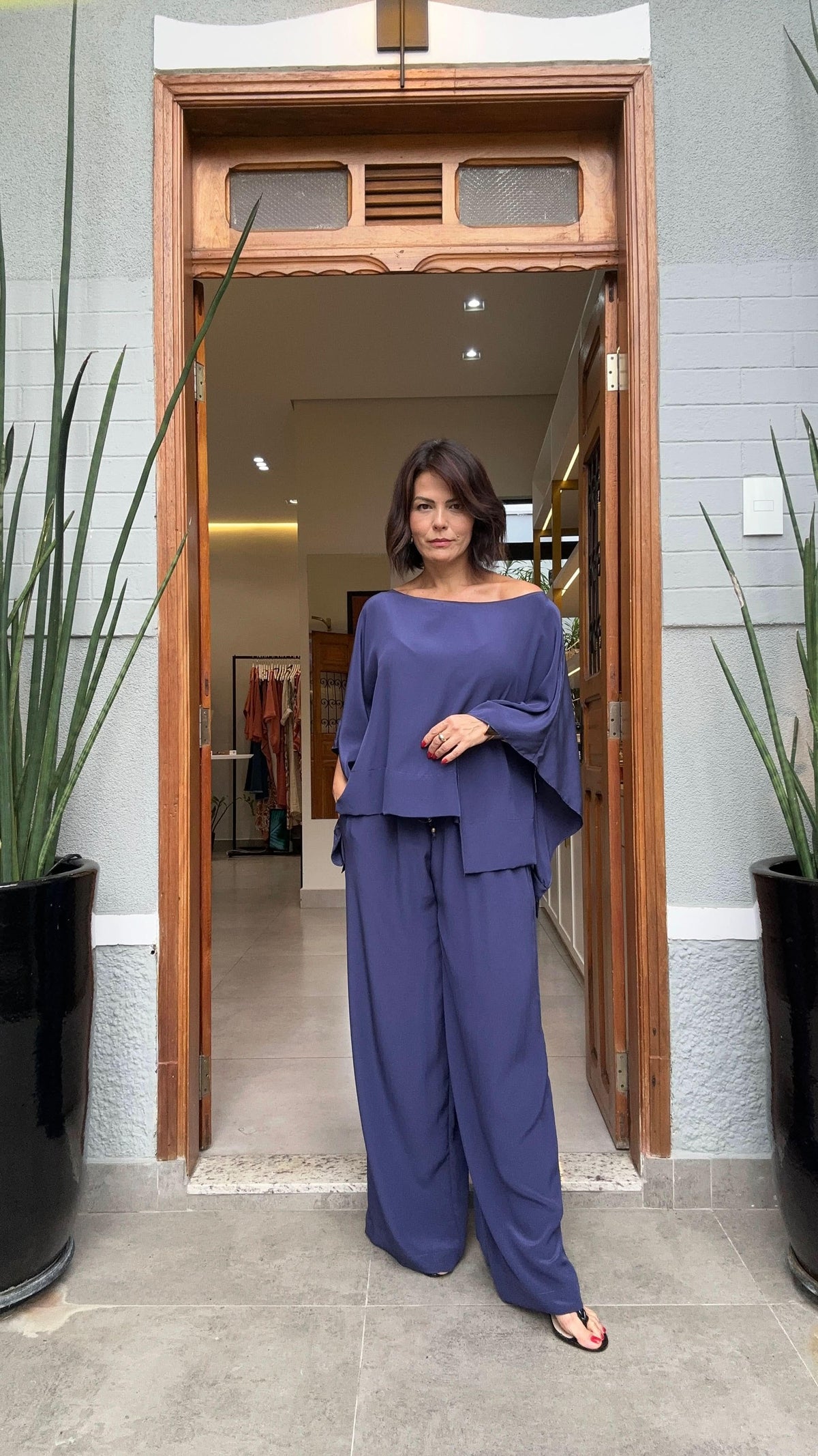 Conjunto Kimono Seda Pura Carmelia