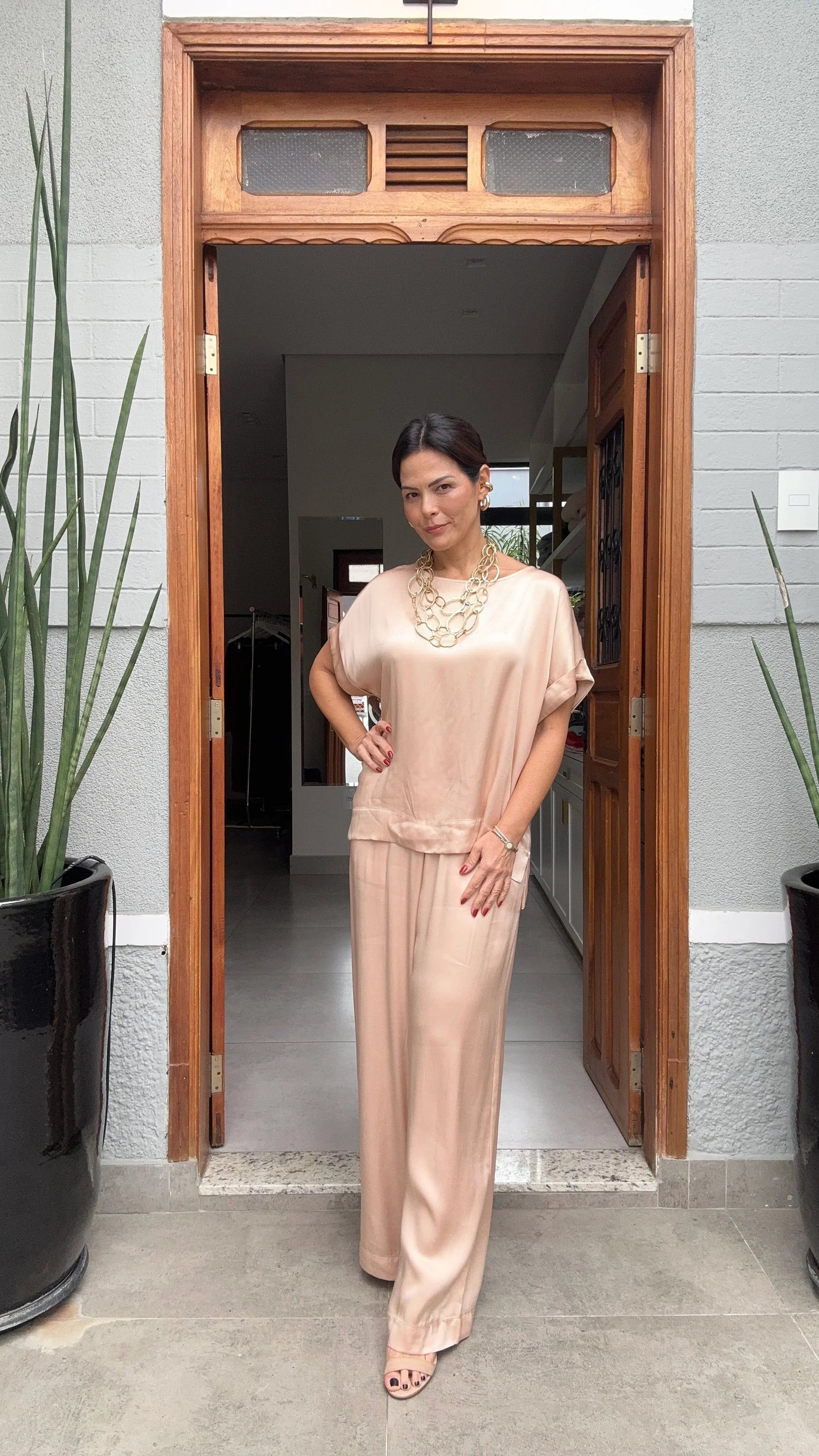 Conjunto Viscose Acetinado Carmelia