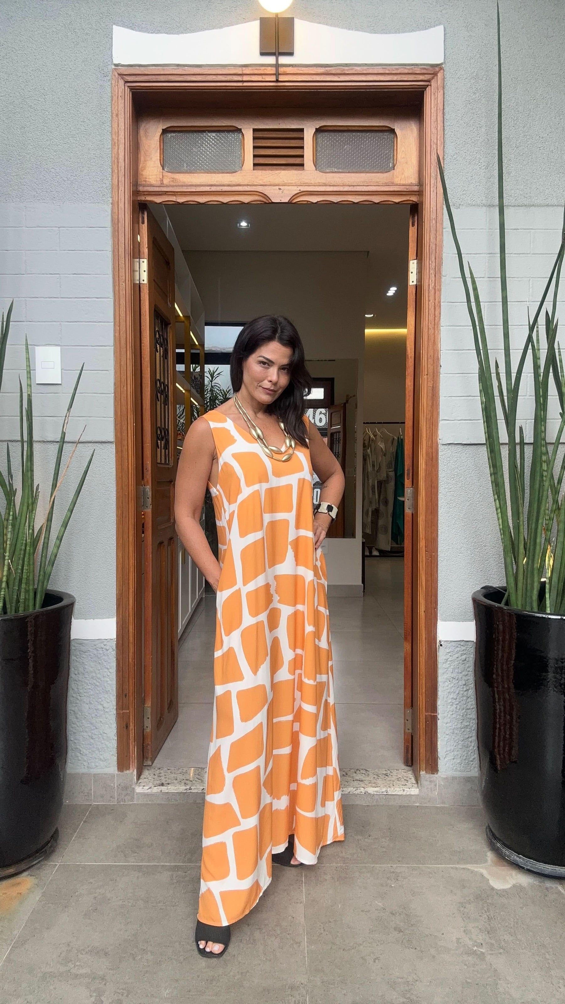 Vestido Stones Laranja Carmelia