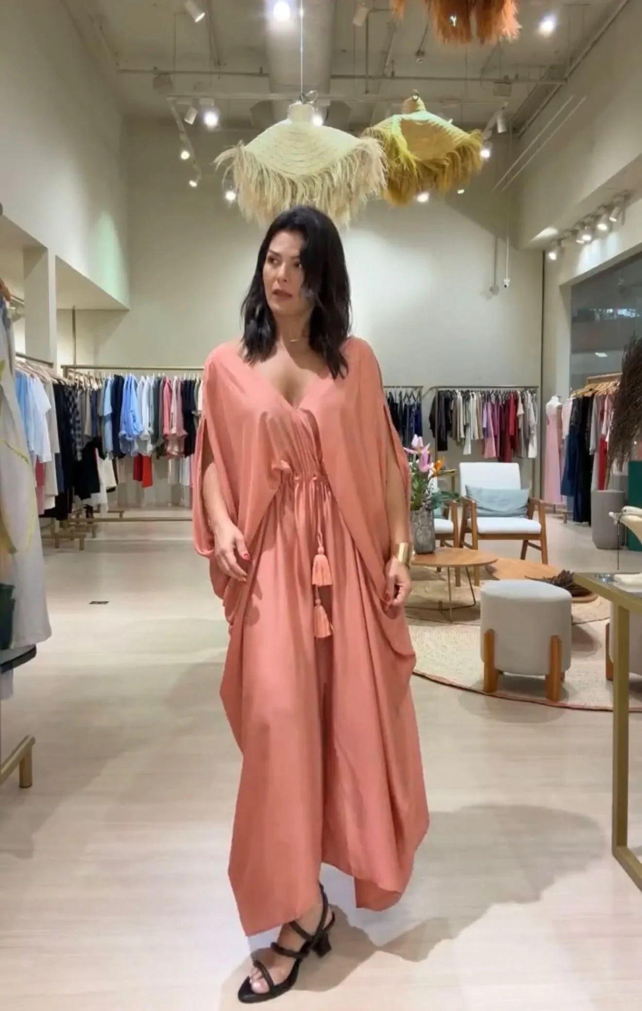 Kaftan Sardenha Terracota Carmelia