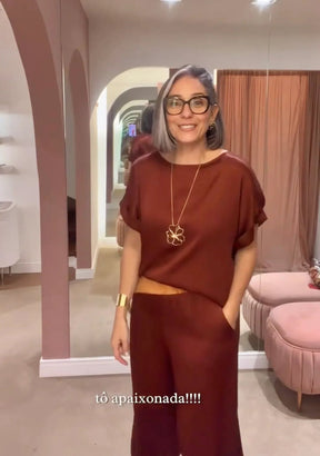 Conjunto Viscose Acetinado Carmelia