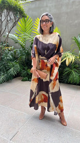 Kaftan Longo Seda Estampa Carmelia