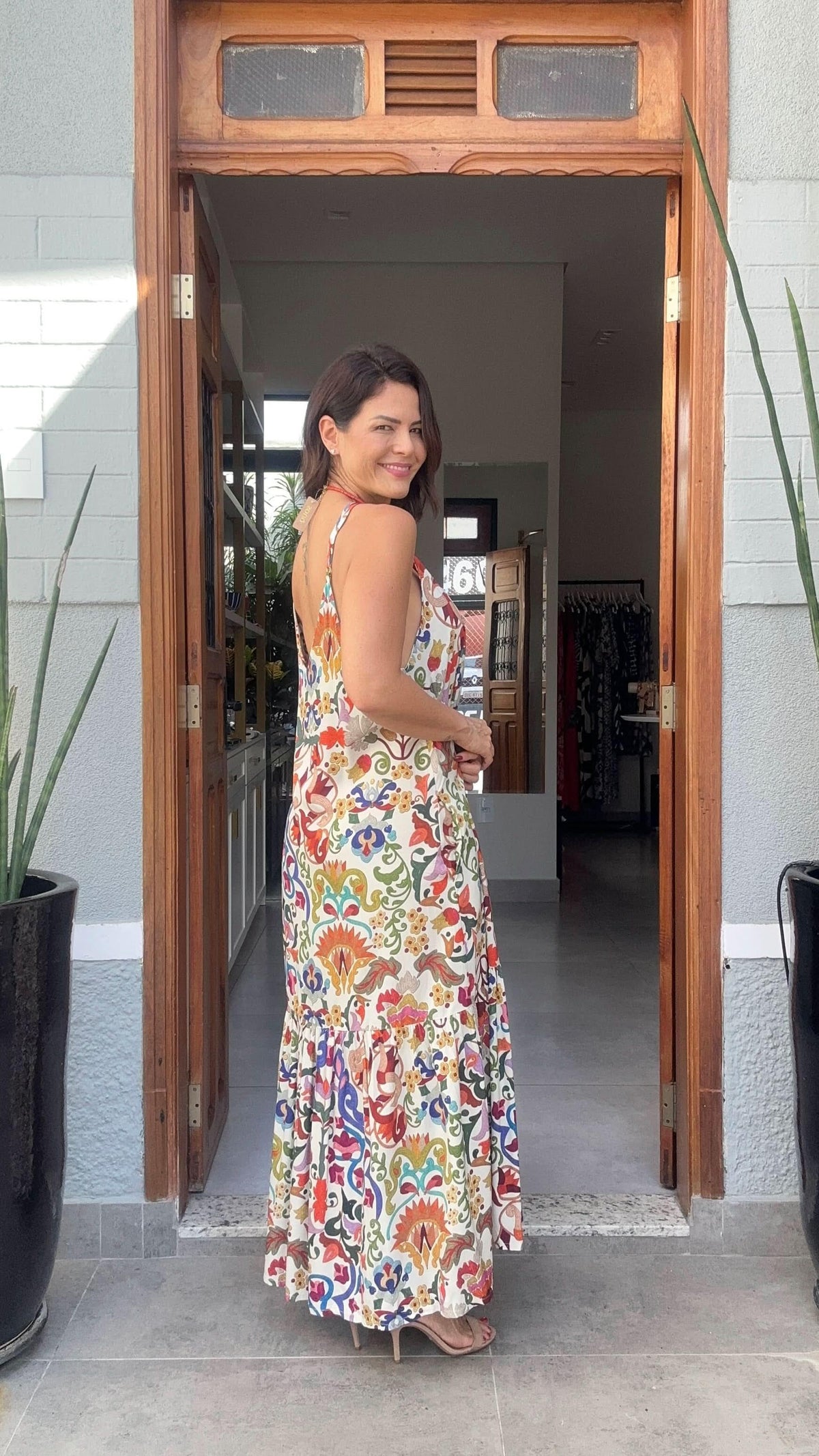 Vestido Alça Tapeçaria Carmelia