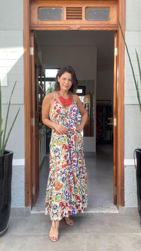 Vestido Alça Tapeçaria Carmelia
