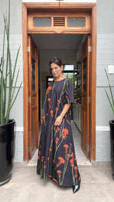 Vestido T-Shirt Maxi Flor Carmelia