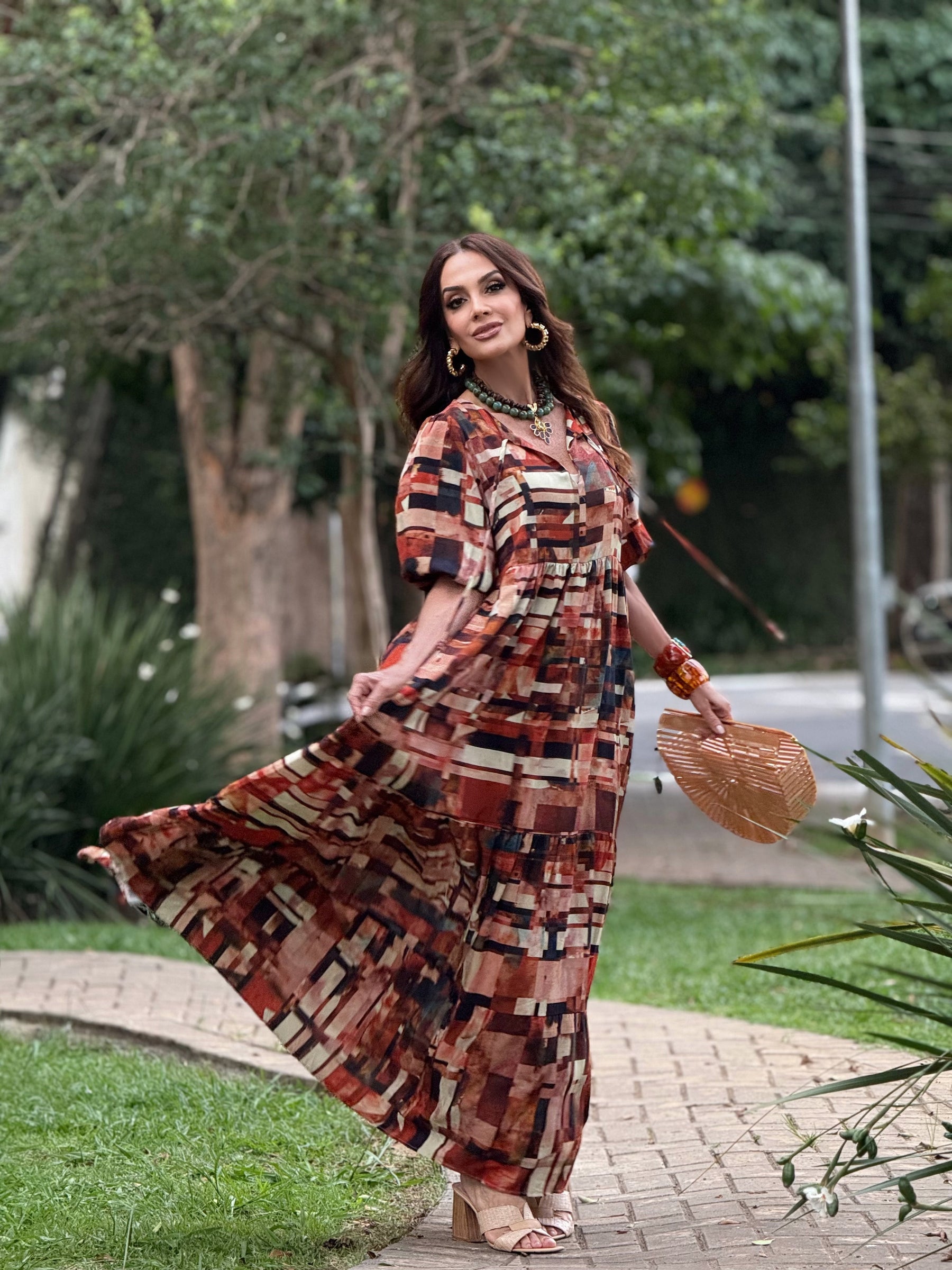 Vestido Camila Estampa Detroit Carmelia