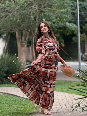 Vestido Camila Estampa Detroit Carmelia