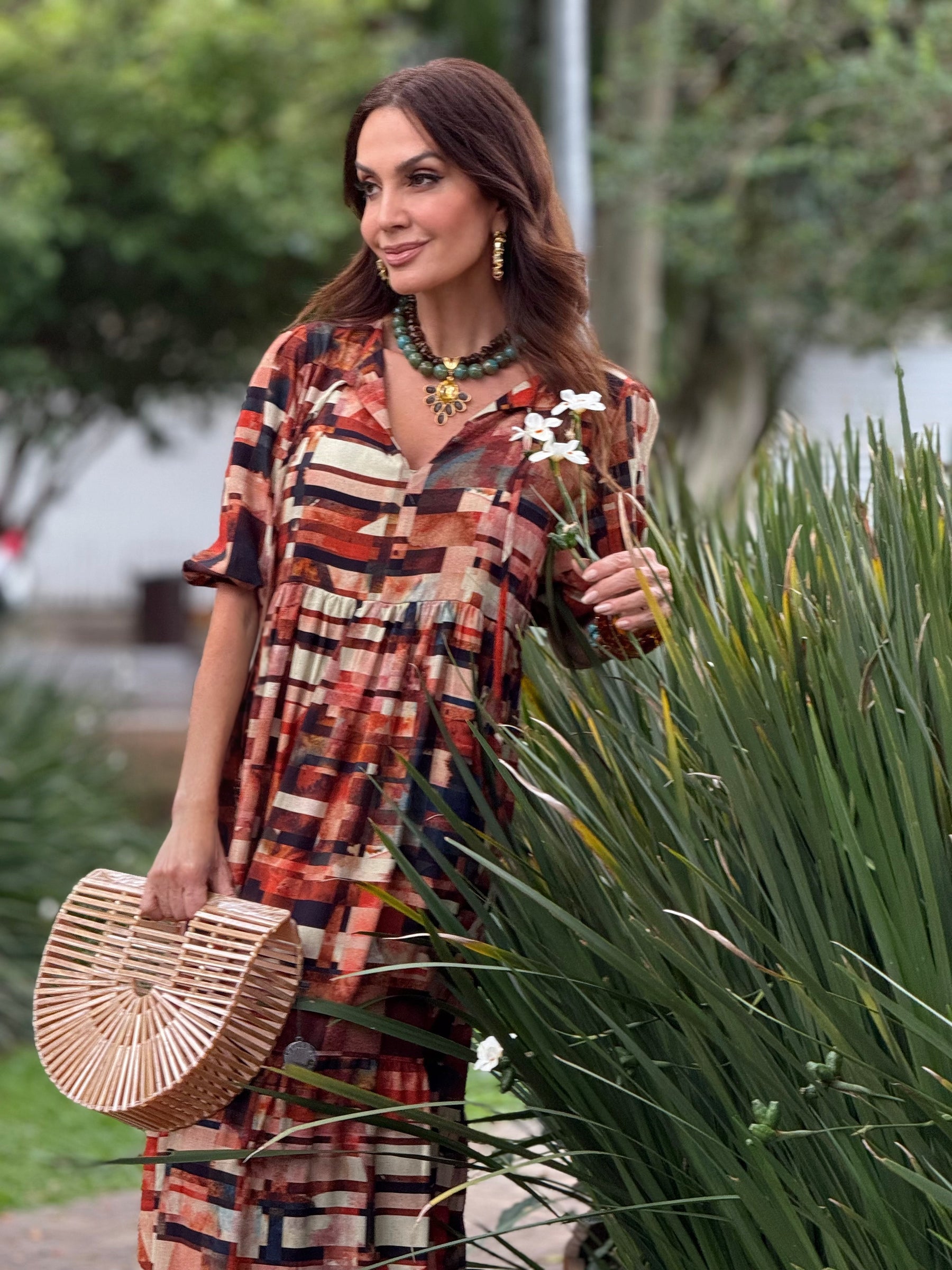 Vestido Camila Estampa Detroit Carmelia