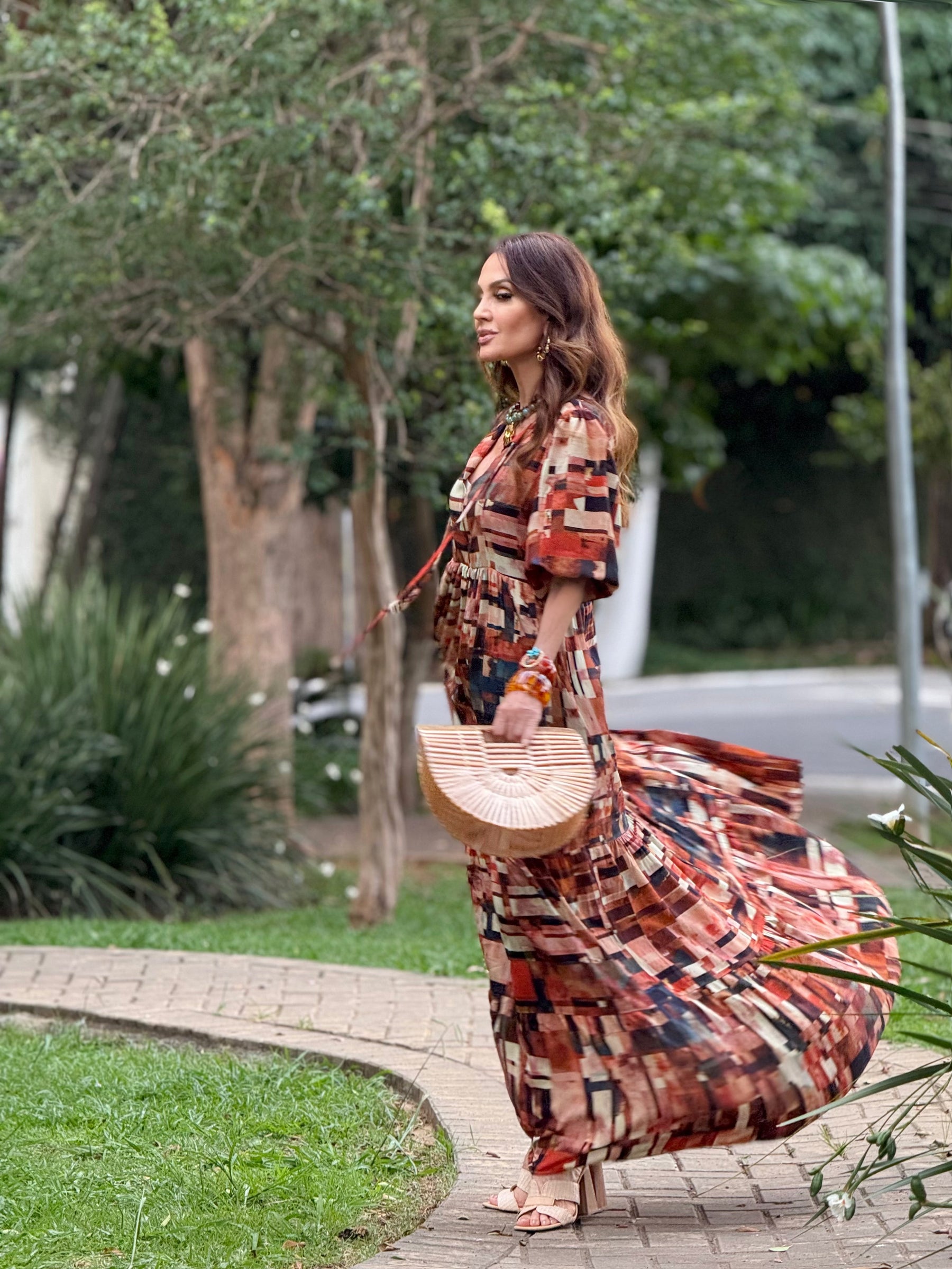 Vestido Camila Estampa Detroit Carmelia