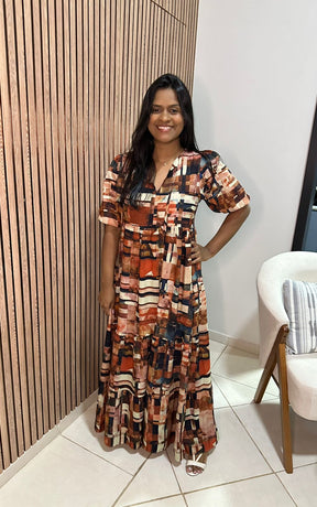 Vestido Camila Estampa Detroit Carmelia