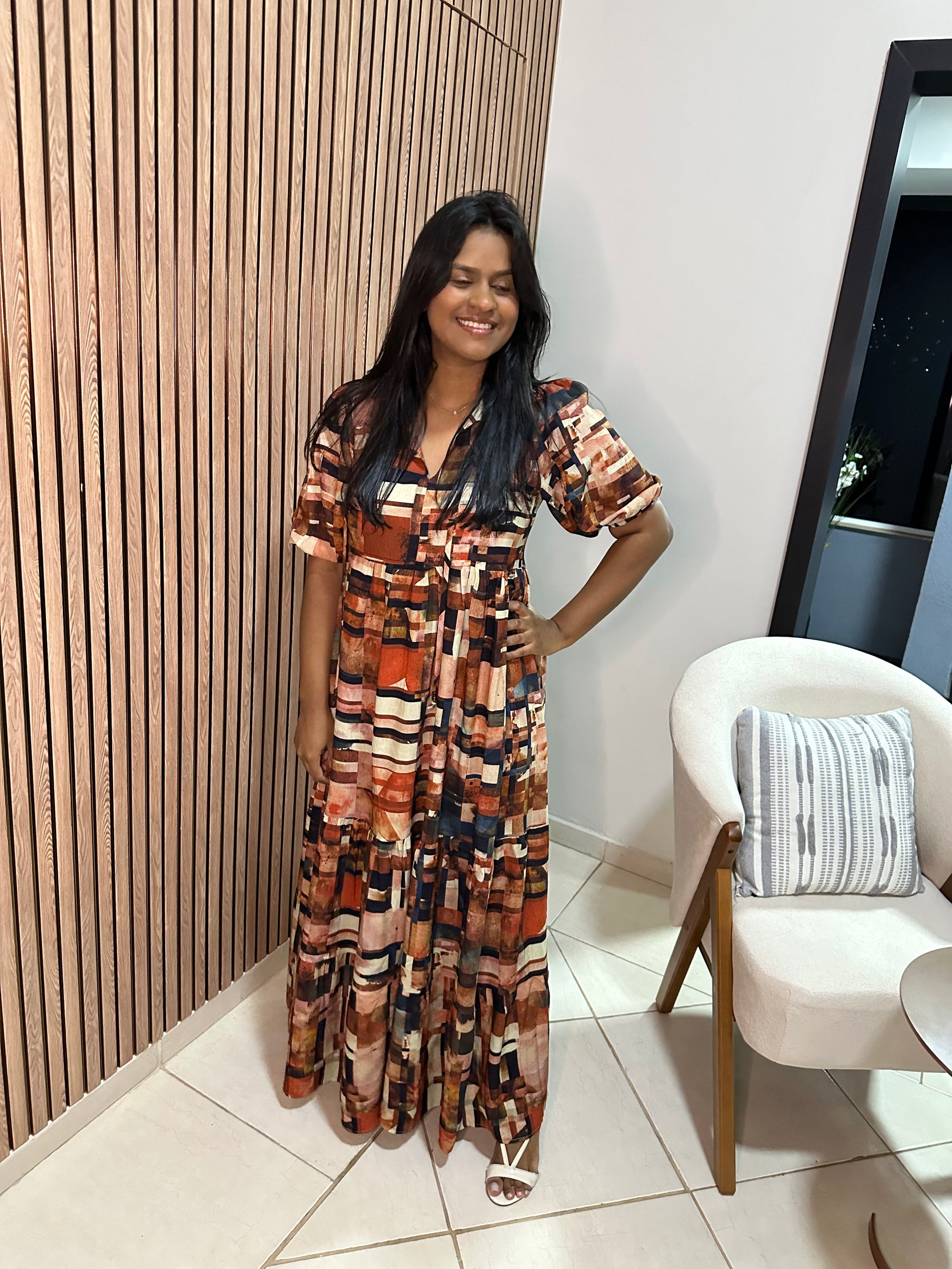 Vestido Camila Estampa Detroit Carmelia