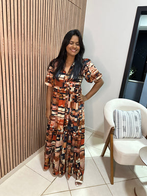 Vestido Camila Estampa Detroit Carmelia