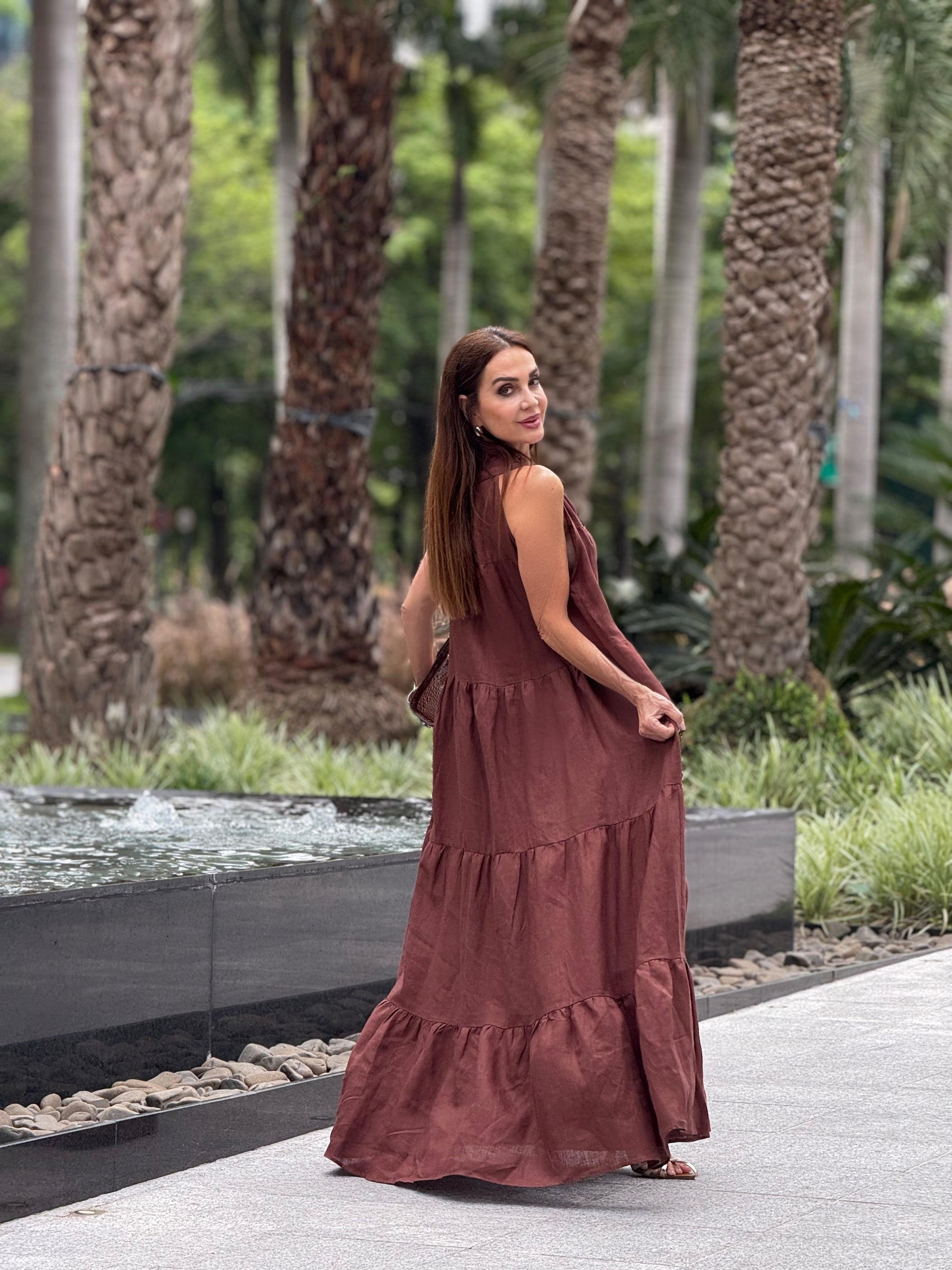 Vestido Santa Fé em Linho Carmelia