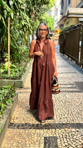 Vestido Santa Fé em Linho Carmelia